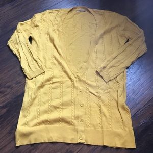* Rubbish long mustard yellow cardigan